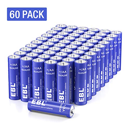 Product Cover EBL AA Batteries 1.5V AA Alkaline Battery - Double A Homebasic Everyday AA Batteries for Game Controller, Mouse, Remote - Pack of 60
