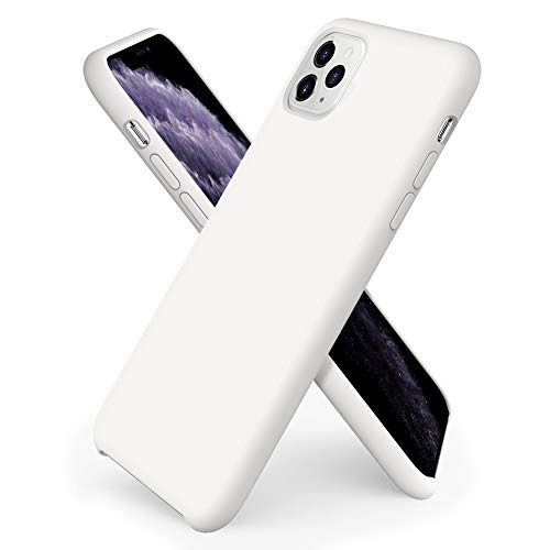 Product Cover ORNARTO Liquid Silicone Case for iPhone 11 Pro Max, Slim Liquid Silicone Soft Gel Rubber Case Cover for Apple iPhone 11 Pro Max(2019) 6.5 inch-White