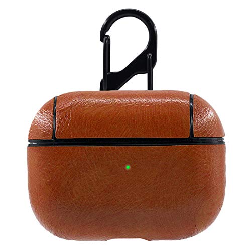 Product Cover Blast Inn Leather Skin Fit Vintage Matte Leather Hook Case Cover Compatible with Apple Airpods Pro Protective - Brown