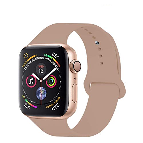Product Cover Blast Inn Soft Silicone Sport Band Wrist Strap Compatible for iWatch Series 5/4/3/2/1 for 42/44mm (Walnut Pink)