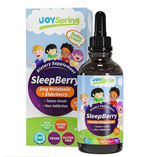 Product Cover SleepBerry Liquid Melatonin for Kids - Natural Sleep Aid with Elderberry and Vitamin D - Helps Them Sleep Soundly, Boost Immune System and Wake Up Refreshed