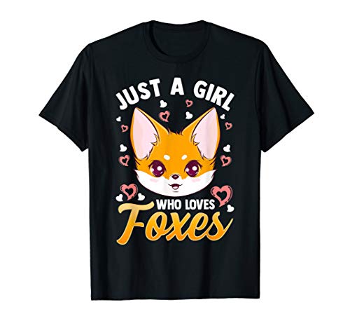 Product Cover Just A Girl Who Loves Foxes Kids Girls Cute Fox Gift Mom T-Shirt