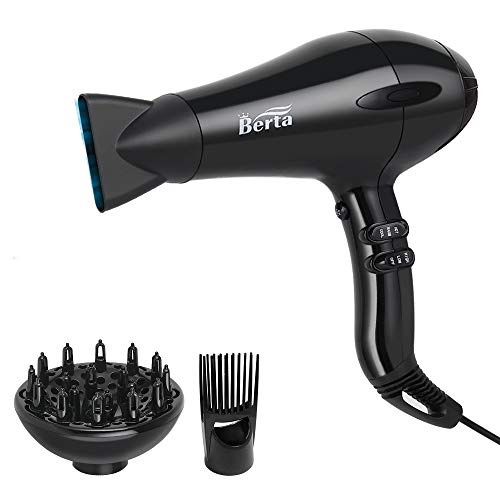 Product Cover Professional Tourmaline Hair Dryer, 1875W Negative Ionic Blow Dryer with Concentrator,AC Motor Low Noise Hair Blow Dryer with Concentrator & Comb & Diffuser