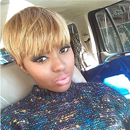 Product Cover 4inch Short Blond Wigs for Women Blonde with White Heat Resistant Hair Short Bob Wigs