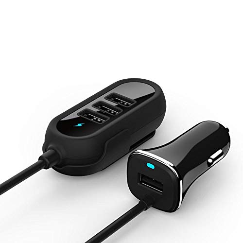 Product Cover Sceva 4-Port USB Car Charger for Apple & Android Devices, 6.4A/48W, Black QC 3.0