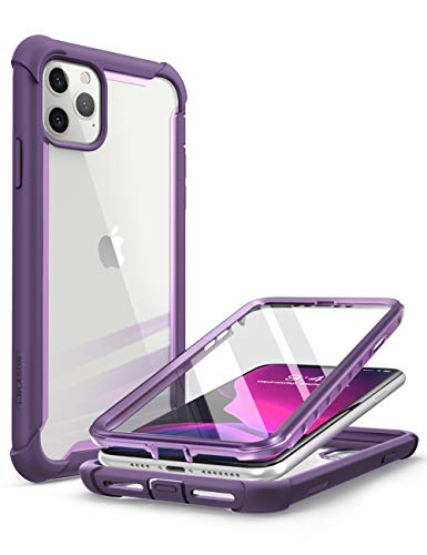 Product Cover i-Blason Ares Case for iPhone 11 Pro Max 2019 Release, Dual Layer Rugged Clear Bumper Case with Built-in Screen Protector (Purple)