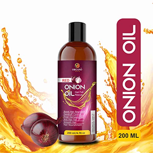 Product Cover Organo Gold 100% natural red Onion Oil for hair growth and skin care with 15 essential oils and ingredients for men and women 200ML