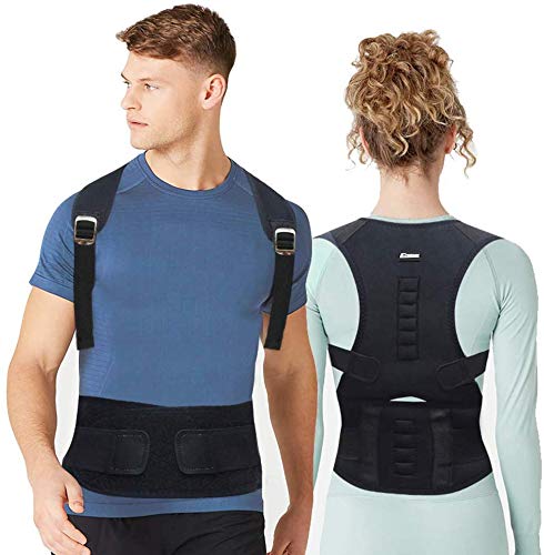 Product Cover Back Brace Posture Corrector for Men - Posture Corrector for Women - Upper Back Posture Corrector Providing Lumbar Support - Adjustable Back Brace Back Straightener for Clavicle Support Back Pain Reli