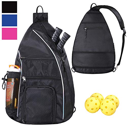 Product Cover LLYWCM Crossbody Backpack for Sports and Travel - Pickleball Bag for Men and Women (Black)