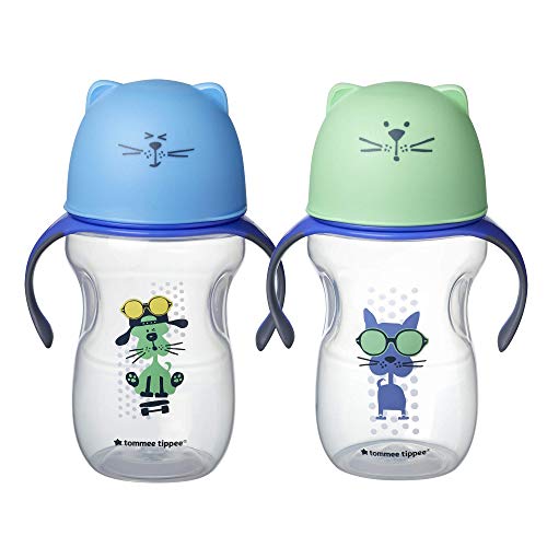 Product Cover Tommee Tippee Natural Transition Soft Spout Sippy Cup, Boy - 12+ Months, 2pk, Blue & Green