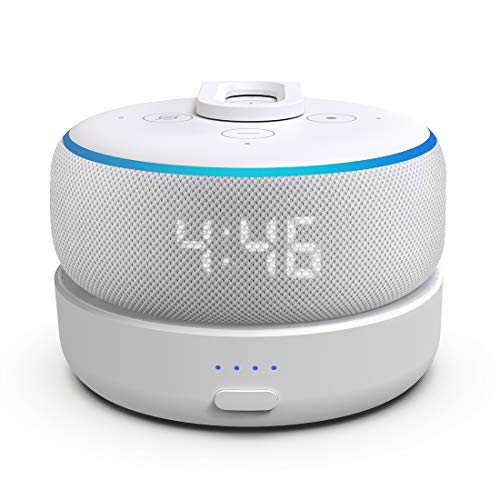 Product Cover [Upgraded] GGMM D3 Battery Base for Dot 3rd Gen Smart Speaker, Rechargeable Battery Charger with 8 Hours of Playtime, White