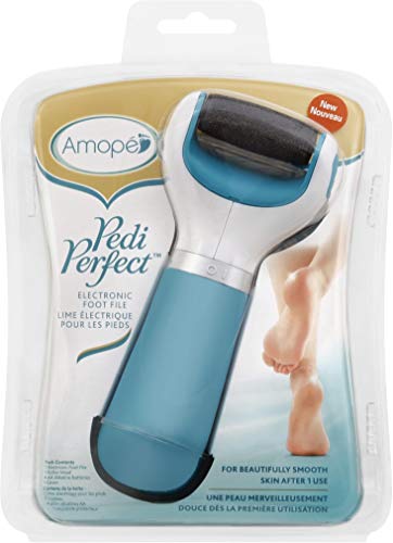Product Cover Amope Pedi Perfect Electronic Foot File, Foot File, Callus Remover for Feet, Hard and Dead Skin (Blue Gadget). Perfect for In-home Pedicure for Baby Smooth Feet. Battery Operated. 1 Count