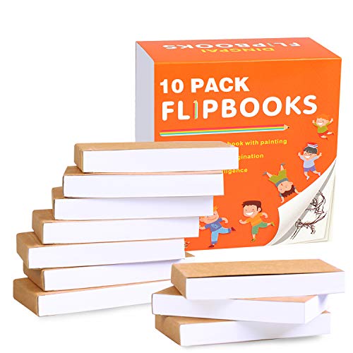 Product Cover Blank Flipbooks (Flip Book) 10 Pack for Animation, Sketching, and Cartoon Creation, 4.5