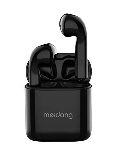 Product Cover True Wireless Earbuds, Meidong TWS Bluetooth 5.0 Earbuds with Charging Case Pumping Bass, Stereo Calls, One Step Auto Pairing, Volume Control, Stereo Headphones for iPhone Android Sport Work Out