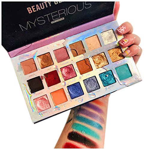 Product Cover Beauty Glazed Eyeshadow Palette 18 Colors Matte Shimmer Glitter Multi-Reflective Purple Blues Mysterious Shades Ultra Pigmented Makeup Eye Shadow Powder Waterproof Eye Shadow Palette