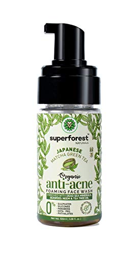 Product Cover SuperForest Organic Anti-Acne Foaming Face Wash with Japanese Matcha Green Tea and ATTIA Certified Australian Tea Tree Oil 100 ml