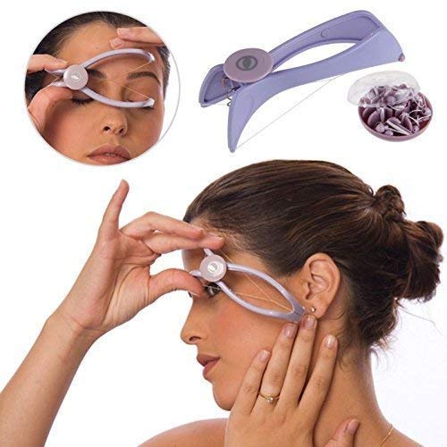 Product Cover Wazdorf Eyebrow Face and Body Hair Threading and Removal System, tweezers for eyebrows, threading tool, threading machine for women, threading epilators for women (Purple)