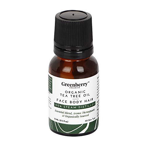 Product Cover Greenberry Organics 100% Pure Tea Tree Oil for Skin, Hair, Acne & Face (15ml)