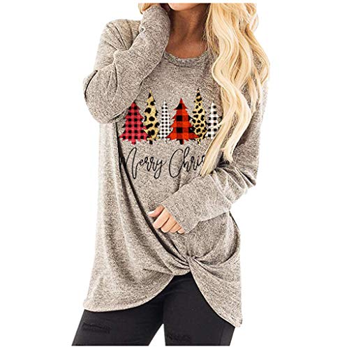 Product Cover Ladies Ugly Christmas Print Hoodies Top - Women Fashion Xmas Print Long Sleeve O-Neck Casual Knot T-Shirt Blouse Tops - Cardigan Tops Sweater Hoodie Pullover Coats Autumn&Winter