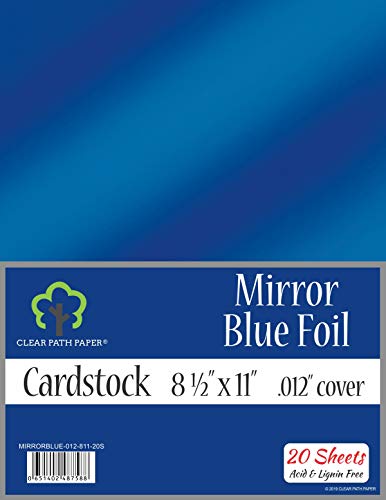 Product Cover Mirror Metallic Blue Cardstock - 8.5 x 11 inch - .012