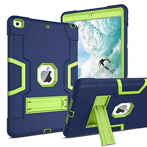 Product Cover iPad 7th Generation Case, New iPad 10.2 Case 2019, BENTOBEN Hybrid Shockproof Case with Kickstand Rugged Shock Resistant Drop Proof Case Cover for iPad 10.2 inch, Navy Blue/Green
