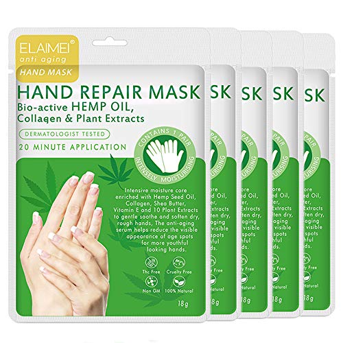Product Cover Moisturizing Hand Mask 5 Pack, Exfoliating Deep Repair Whitening Anti-aging for Dry Rough Hands