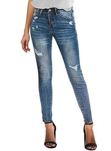 Product Cover Vetinee Women's High Rise Skinny Jeans Ripped Slim Fit Stretch Denim Pants