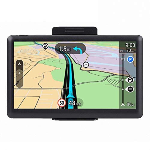 Product Cover Car GPS, 7 inch Portable 8GB Navigation System for Cars, Lifetime Map Updates, Real Voice Turn-to-Turn Alert Vehicle GPS Sat-Nav