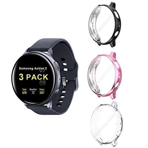 Product Cover Cuteey for Samsung Galaxy Watch Active 2 40mm Screen Protector Case,Flexible TPU Case Soft Ultra-Slim Crystal Clear Protector Cover for Active 2 Accessories