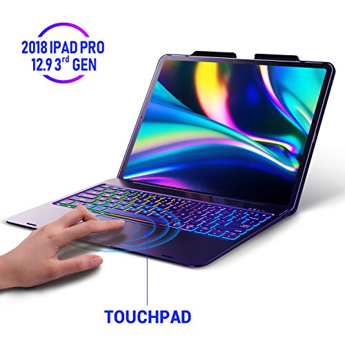 Product Cover Keyboard Case for iPad Pro 12.9 2018-3rd Gen(Without Home Button)-Touchpad Keyboard Compatible with iPad Pro 12.9 - Backlight Keyboard for Tablet - Protection Wireless Tablet Keyboard - Pencil Holder