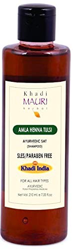 Product Cover Khadi Mauri Herbal Amla Heena Tulsi Shampoo - Complete Hair Nourishment & Repair - SLES & Paraben Free - 210 ml
