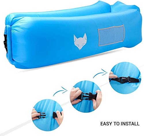 Product Cover IceFox [2020 Version Inflatable Lounger Air Sofa, Inflatable Pool Floats,Water Proof& Anti-Air Leaking Design-Ideal Couch, Cool Inflatable Chair for Hiking Gear, Beach Chair& Music Festivals (Blue)