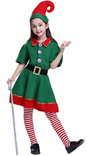 Product Cover Heay Kid's Elf Costume Christmas Outfit Boys and Girls Holiday Elf Costume