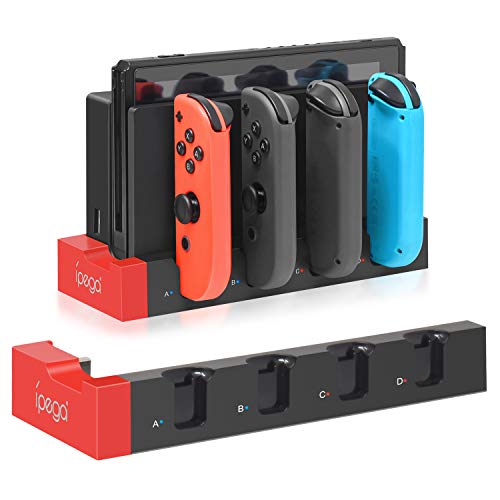 Product Cover Charger for Nintendo Switch Joy-con, Charger Station Stand for Joy-Cons Accessories with LED Indication, Support to Charge 1-4 Pcs of Joy-con