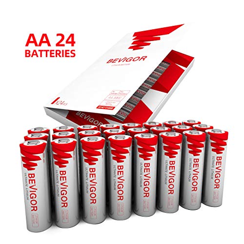 Product Cover Bevigor AA Lithium Batteries, 24Pack Ultimate Lithium Double A Batteries, 1.5V 3000mAh Longer Lasting AA Batteries for Flashlight, Toys, Remote Control, Non-Rechargeable