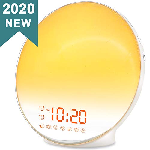 Product Cover Wake Up Light Sunrise Alarm Clock for Kids, Heavy Sleeper, Bedroom, Bedside with Sunrise Simulation, Sleep Aid Feature, Dual Alarms, FM Radio, Snooze, Night Light, Daylight, 7 Colors, 7 Natural Sounds