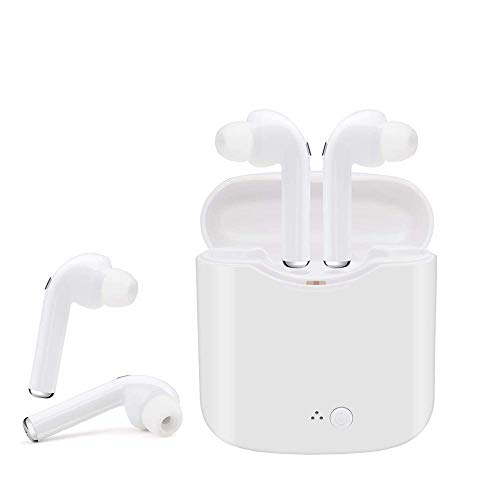 Product Cover Wireless Earbuds, Bluetooth Headset, True Wireless HD Stereo Earbuds 5.0, in-Ear Headphones 24 Hour Playback time with Built-in Microphone Portable Charging Box (White-3)
