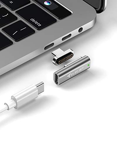 Product Cover ELECJET MagJet S, 20 Pin Magnetic USB C Adapter, 100W Fast Charging,10 Gbps Data Transfer, RJ45 Gigabit Ethernet Connection, 4K Video @ 60Hz for New MacBook Pro/Air and Any USB C Devices, Space Grey