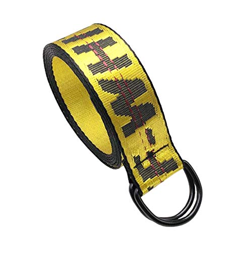 Product Cover OFF OW Mens Industrial Style Belt Adjustable Yellow Designer Buckle Waist Belts