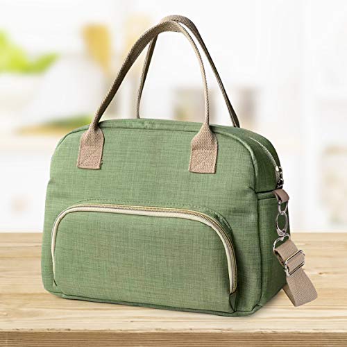 Product Cover Insulated Cooler Leakproof Reusable Lunch Bag - Lunch Box Tote Bag with Adjustable Shoulder Strap for Women and man Multi-functional Large Capacity (Green)