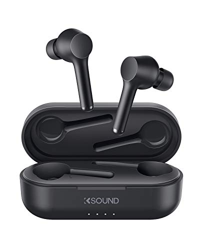 Product Cover Wireless Earbuds, KSOUND Bluetooth 5.0 Headphones with Charging Case, Deep Bass True Wireless Earbuds, Touch Control Bluetooth Earbuds Single/Twin Mode with Built-in Mic, 30H Playtime (K01)