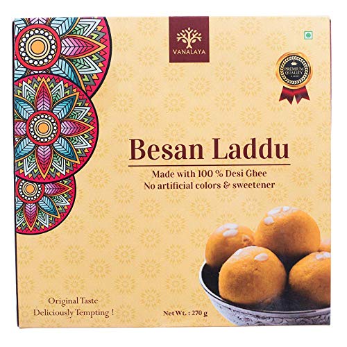 Product Cover Vanalaya Homemade Besan ladoo Using Desi A2 ghee Made with jagerry Gift Pack 270 gm
