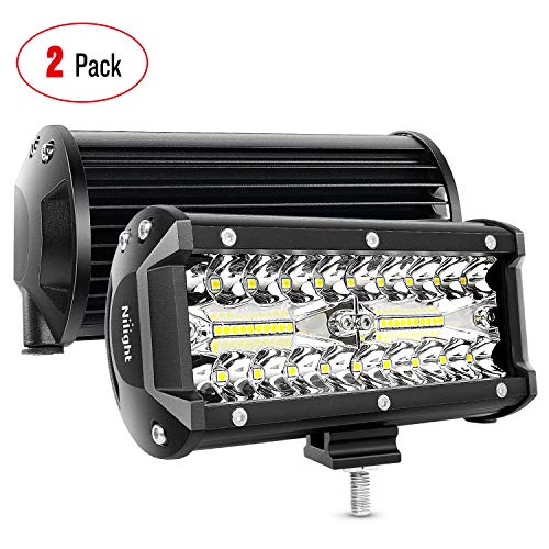 Product Cover Nilight 18022C-B 6.5Inch 2PCS 6.5 Inch 120W Spot & Flood Combo Bar Driving Waterproof Led Work Light Triple Rows Off-Road Truck Car ATV SUV Jeep Cabin Boat, 2 Years Warranty