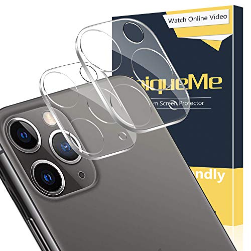 Product Cover [ 2 Pack ] UniqueMe for iPhone 11 Pro/iPhone 11 Pro Max Camera Lens Protector Tempered Glass, HD Clear [New Version] Add Cameras Flash Circle