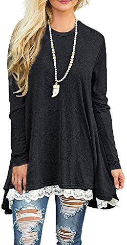 Product Cover Akihoo Women's Casual Lace Long Sleeve Tunic Top Blouse L