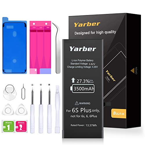 Product Cover Yarber Battery for iPhone 6S Plus, 3500mAh iPhone 6S Plus Battery Replacement High Capacity New 0 Cycle, with Complete Replacement Tool Kits