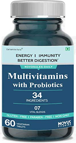 Product Cover Carbamide Forte Multivitamin for Men & Women with 34 Ingredients in 7 Blends like Probiotics, Bone Health, Skin Health & Multi Minerals Supplement - 60 Veg Tablets