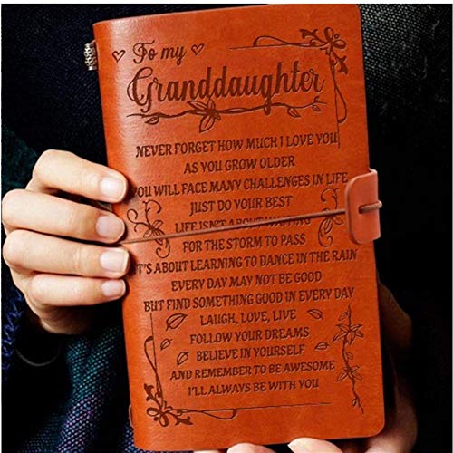 Product Cover to Granddaughter Leather Journal- Laugh - Love - Live | Refillable Paper 7.9