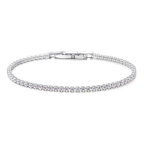 Product Cover 4U 18k Platinum Luxury Diamond Cut AAA Ice Out CZ Bracelet for Women