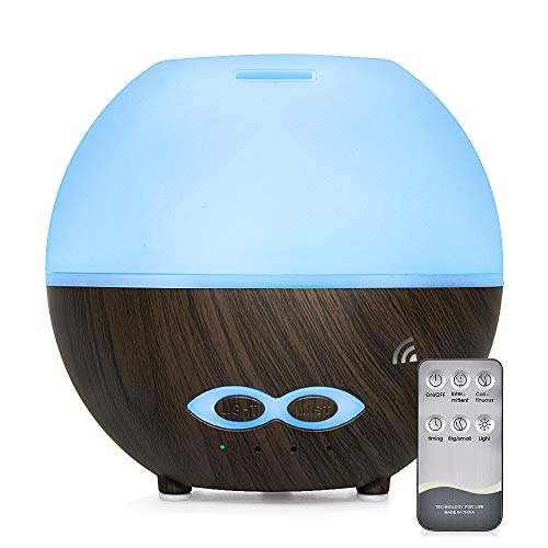 Product Cover Essential Oil Air Mist Diffuser - 400ML Quiet Aroma Essential Oil Diffuser with Adjustable Cool Mist Humidifier Mode 7 LED Color Lights Changing for Office Home Bedroom Living Room